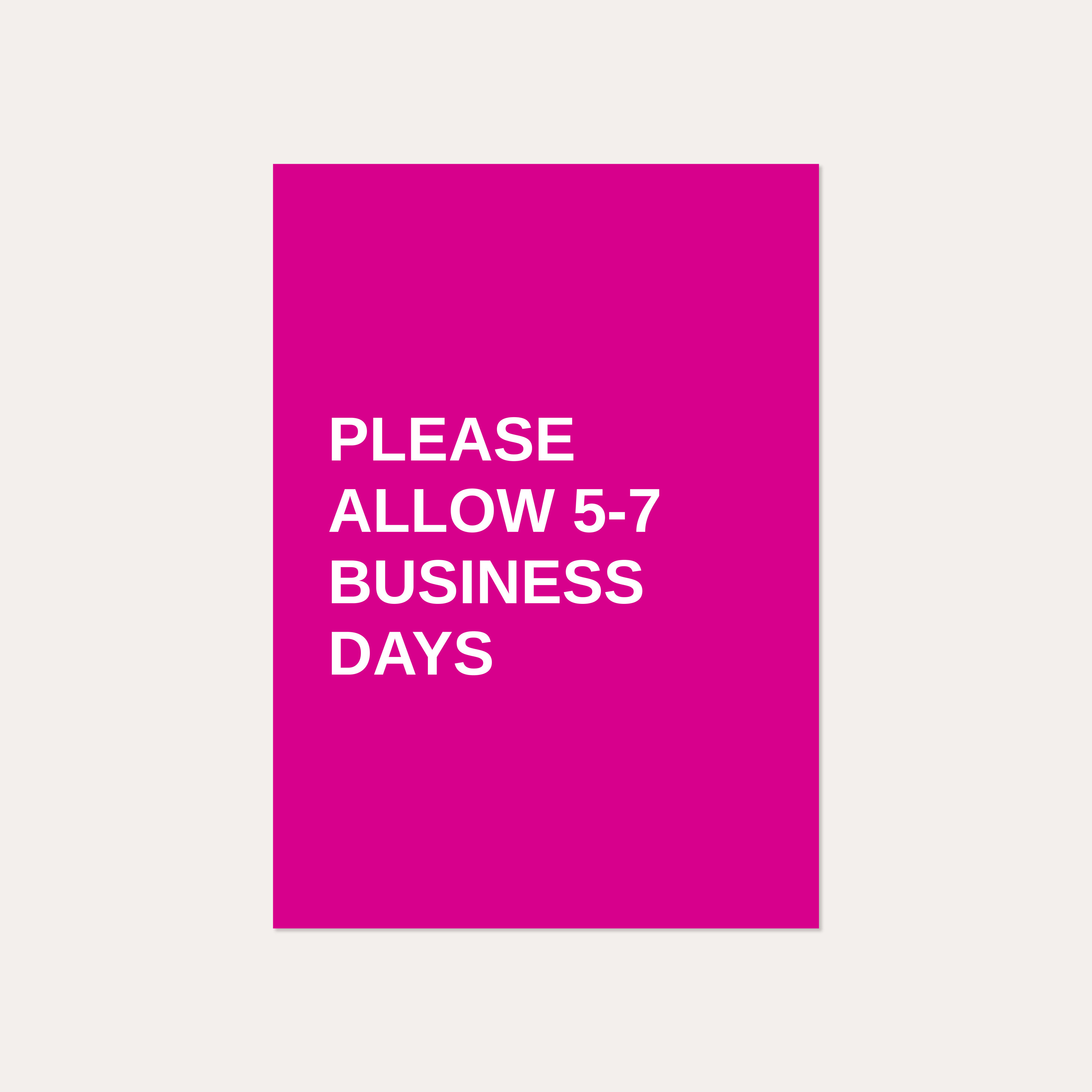 Please Allow 5-7 Business Days – Service Level, Johnny Ramstedt