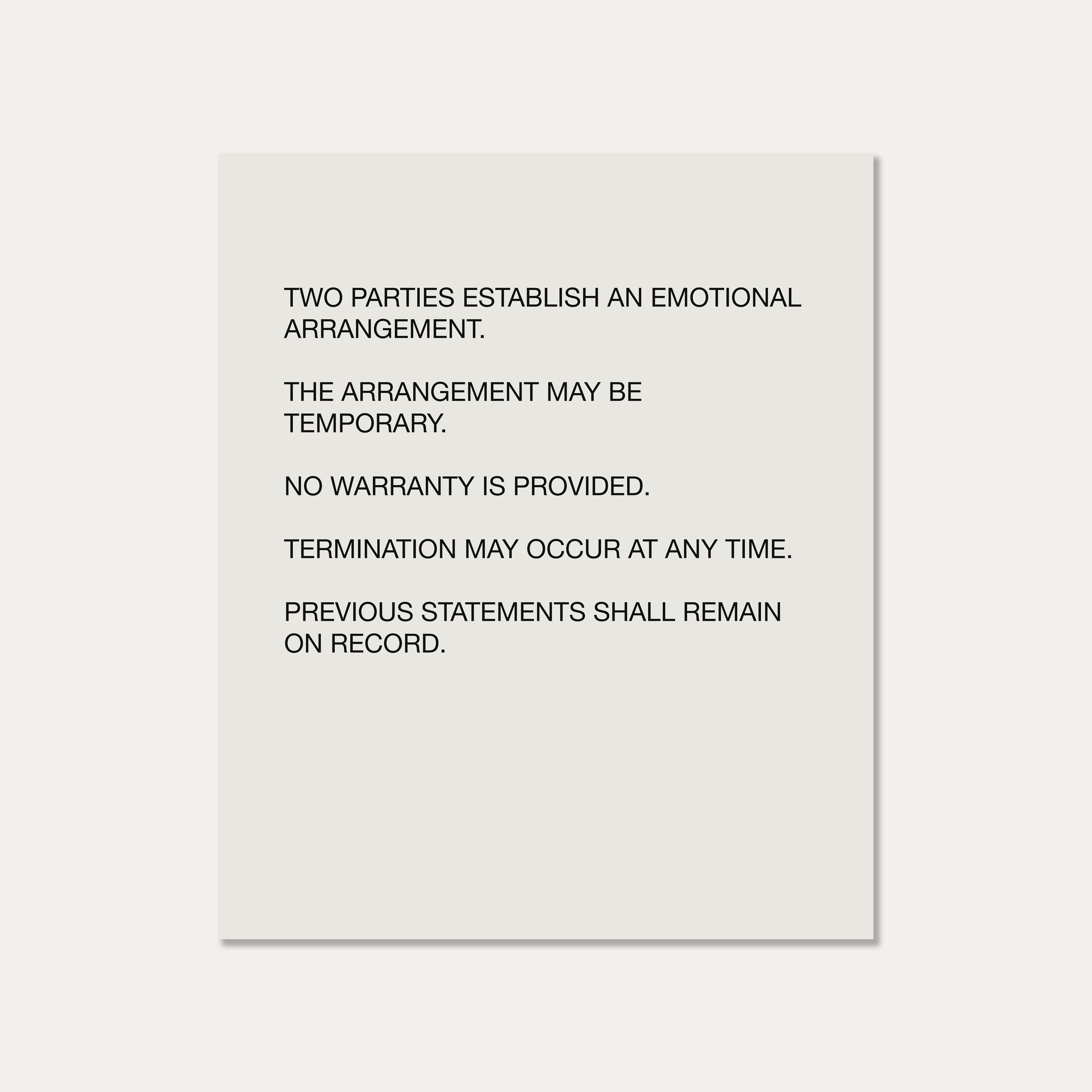 Love – General Conditions, Johnny Ramstedt