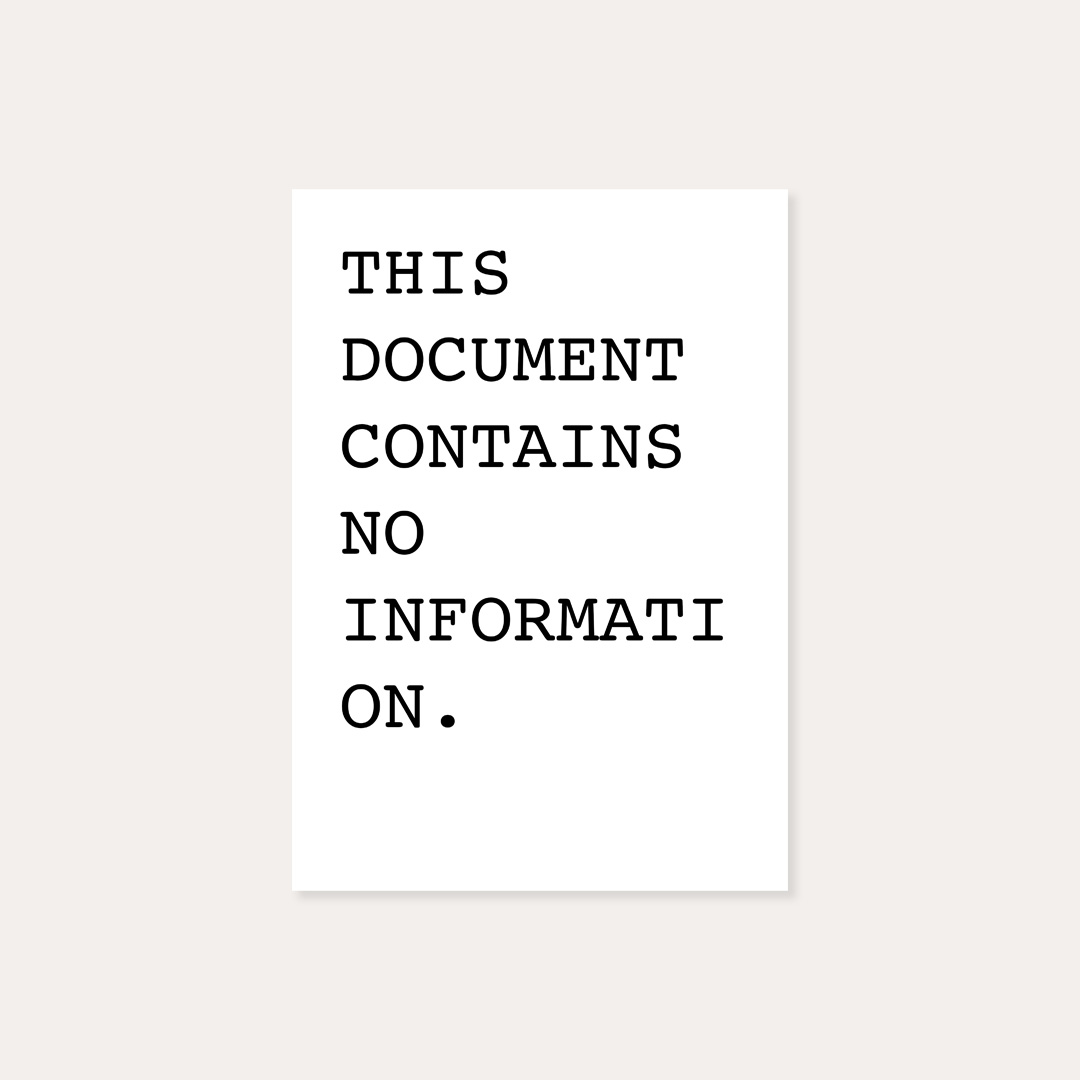 This Document Contains No Information. – Notes, Johnny Ramstedt