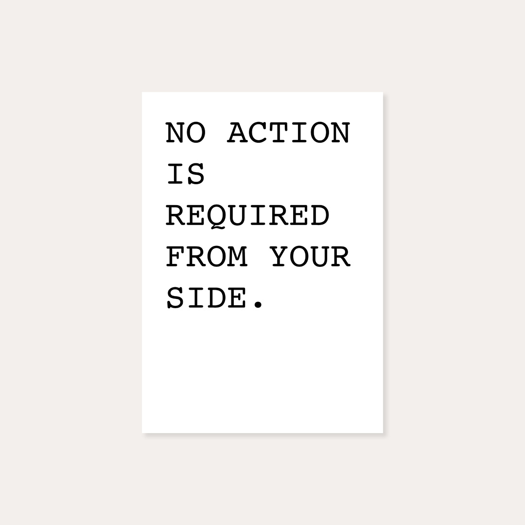 No Action Is Required From Your Side. – Notes, Johnny Ramstedt